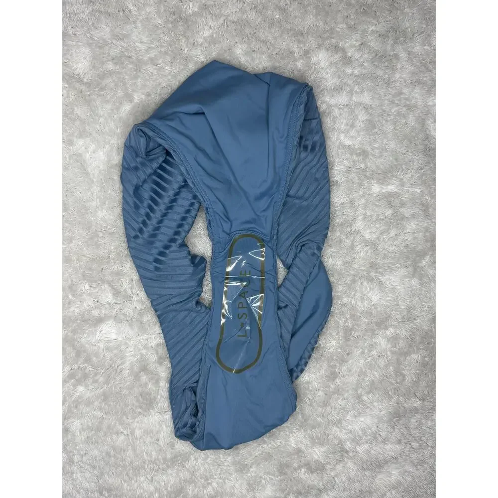 NWT L*Space Savannah Ribbed High Waist Bikini Bottom Baltic L